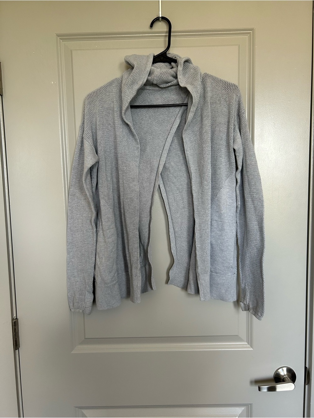 lululemon athletica Womens Light Gray Open-Front Knit Cardigan